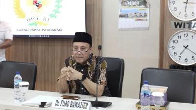 Fuad Bawazier dalam Rapat Dengar Pendapat Umum (RDPU) bersama Pansus BLBI DPD di Jakarta, 20 Juni 2023. Antara/HO-DPD RI