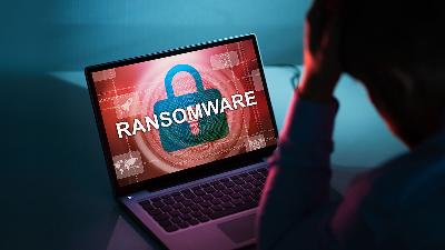 Ilustrasi serangan ransomware. Shutterstock