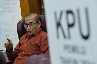 Ketua Komisi Pemilihan Umum (KPU) Hasyim Asy’ari di Jakarta, 22 Februari 2024. TEMPO/Febri Angga Palguna