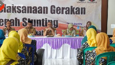 Wakil Bupati Sukabumi H. Iyos Somantri menghadiri Pelaksanaan Gerakan Cegah Stunting di Aula Kecamatan Cibadak, Senin 1 Juli 2024. 