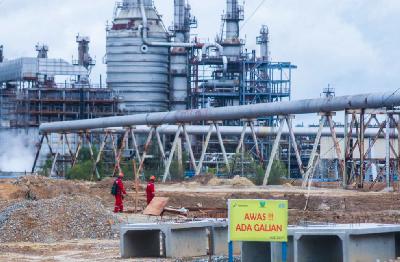 Proyek Refinery Development Master Project (RDMP) Refinery Unit V Balikpapan, Kalimantan Timur, 2018. ANTARA/Rivan Awal Lingga