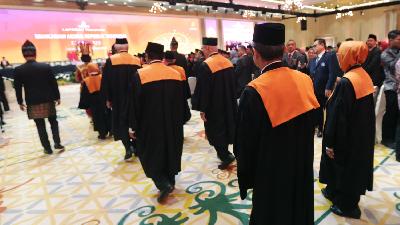 A number of judges during the Special Session of the Annual Report of the Supreme Court for the year 2023 at the Jakarta Convention Center, Jakarta, February 20.
TEMPO/Subekti
