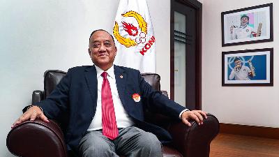 Chair of the National Sports Committee of Indonesia (KONI) Marciano Norman at the KONI Office, Jakarta, February 27, 2025. Tempo/Martin Yogi Pardamean