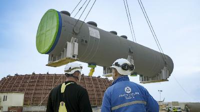 Aktivitas para teknisi di Unit 3 PLTN Akkuyu, Turki. akkuyu.com