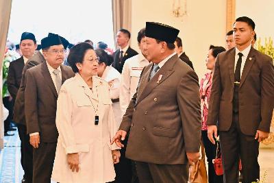 Presiden Prabowo Subianto dan Megawati Soekarnoputri di Gedung Pancasila, Kementerian Luar Negeri, Jakarta, 2 Juni 2025.BPMI Setpres/Laily Rachev
