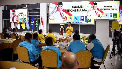 Coordination meeting of parties supporting Prabowo Subianto in the Advanced Indonesia Coalition at the Golkar DPP Office, Jakarta, September 20, 2023. Tempo / Taufan Rengganis