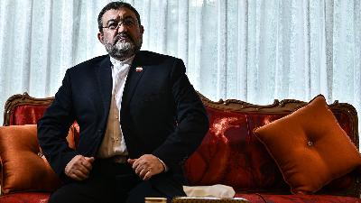 Iran's Ambassador to Indonesia, Mohammad Boroujerdi during an interview with Tempo in Jakarta, July 10, 2025. Tempo/Tony Hartawan