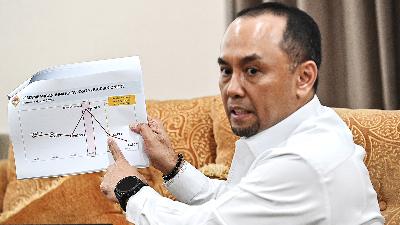 Head of the Financial Transaction Reports and Analysis Center (PPATK), Ivan Yustiavandana, during an interview at the PPATK office, Jakarta, July 31, 2025. Tempo/M Taufan Rengganis
