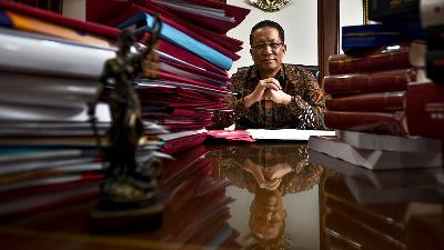 Minister of Law Supratman Andi Agtas at his office in Jakarta, October 9, 2025. Tempo/Tony Hartawan