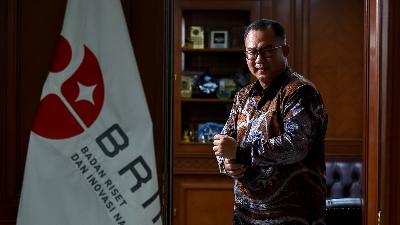 Arif Satria, Head of the National Research and Innovation Agency (BRIN), at BRIN Headquarters, Jakarta, November 12, 2025. Tempo/Tony Hartawan