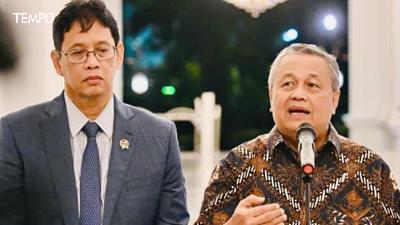 Menteri Keuangan Purbaya Yudhi Sadewa, Gubernur Bank Indonesia Perry Warjiyo dan Menteri Koordinator Bidang Perekonomian Airlangga Hartarto setelah bertemu dengan Presiden Prabowo Subianto di Istana Kepresidenan Jakarta, 5 Mei 2026. setneg.go.id