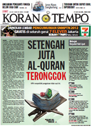 Cover Koran Tempo - Edisi 2012-07-06