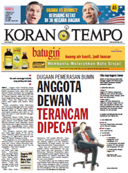 Cover Koran Tempo - Edisi 2012-11-07