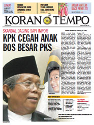 Cover Koran Tempo - Edisi 2013-02-15