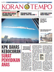 Cover Koran Tempo - Edisi 2013-02-16
