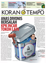 Cover Koran Tempo - Edisi 2014-09-24