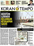 Cover Koran Tempo - Edisi 2015-09-14