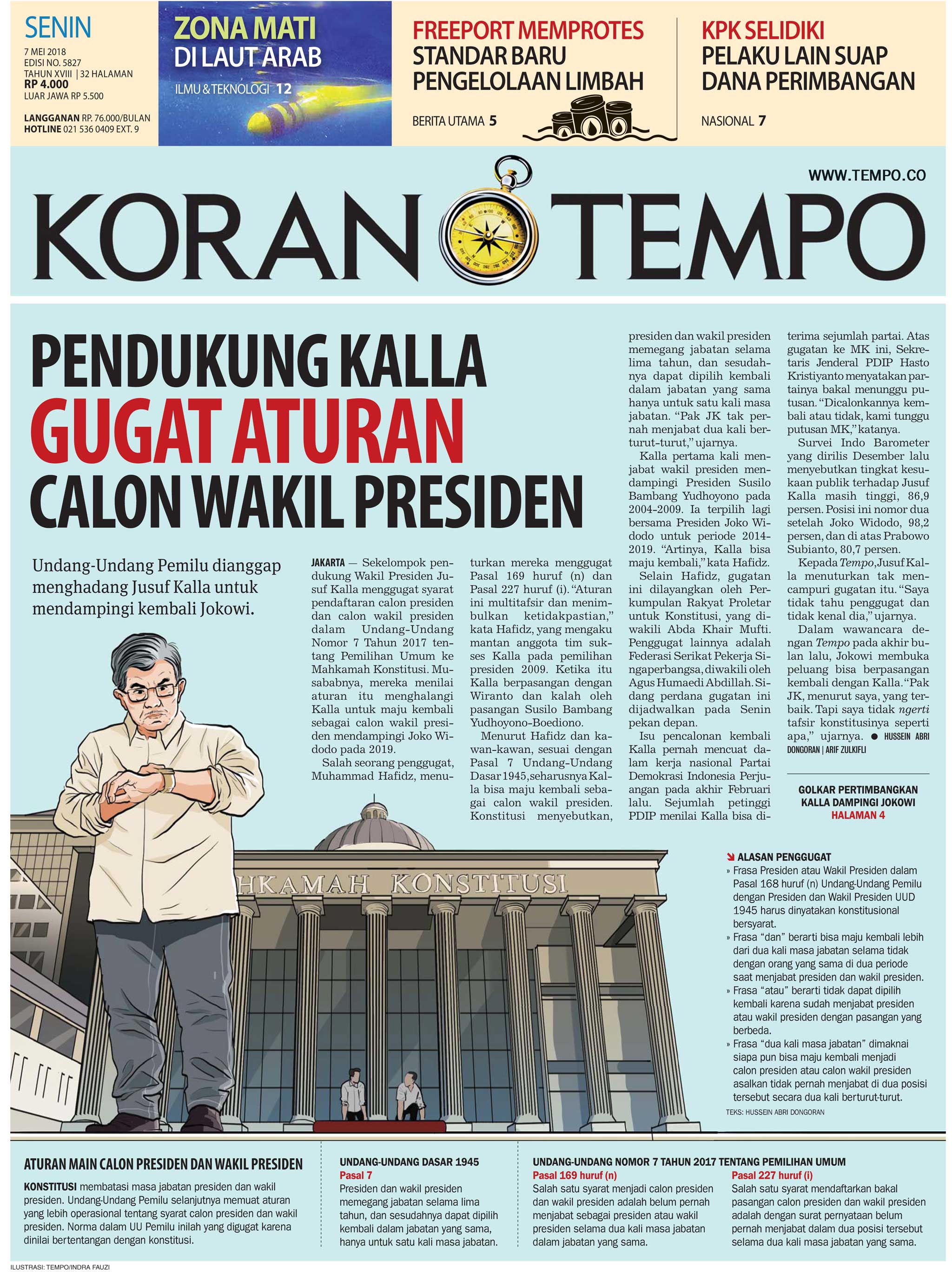Cover Koran Tempo - Edisi 2018-05-07