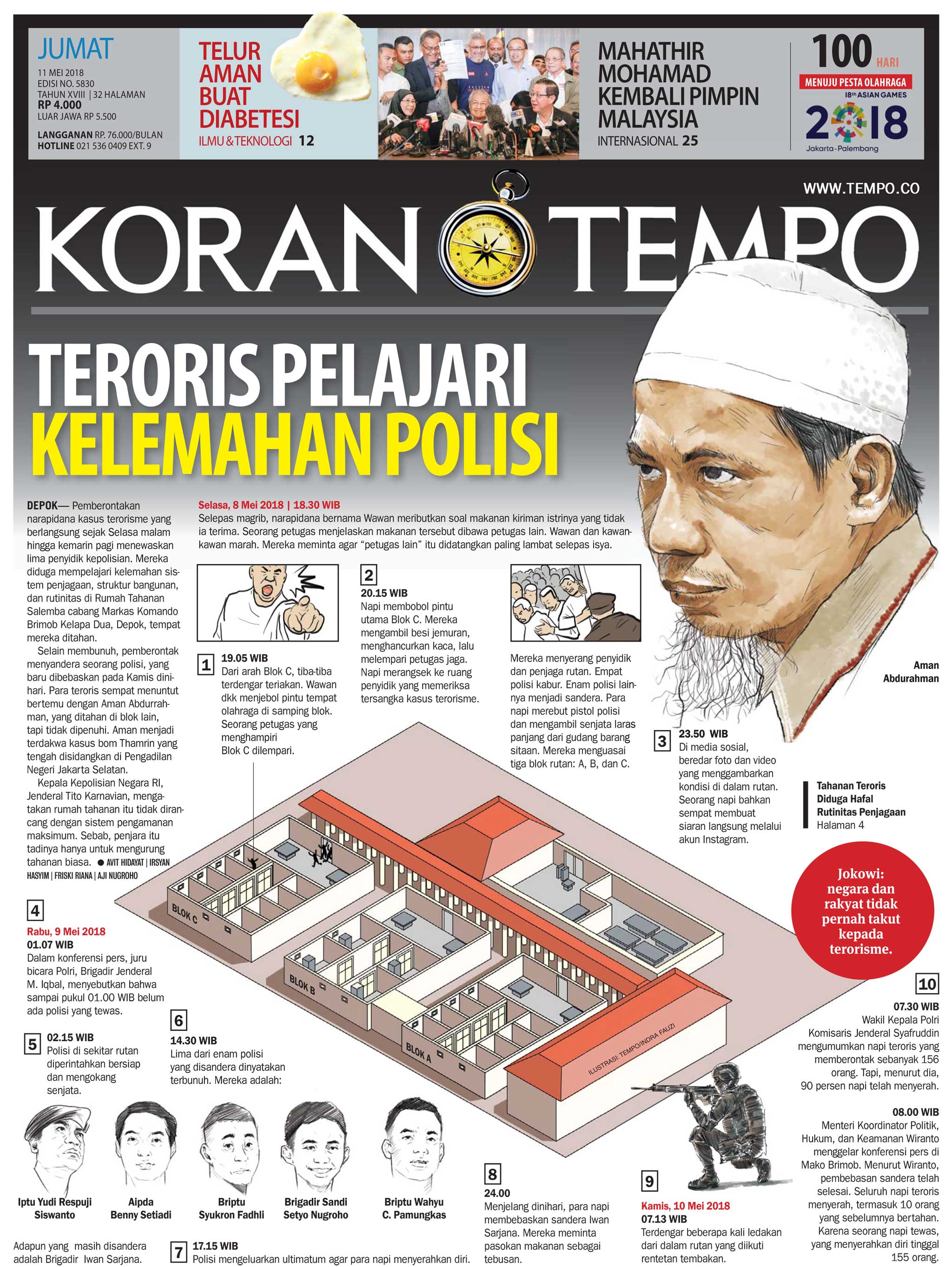 Cover Koran Tempo - Edisi 2018-05-11