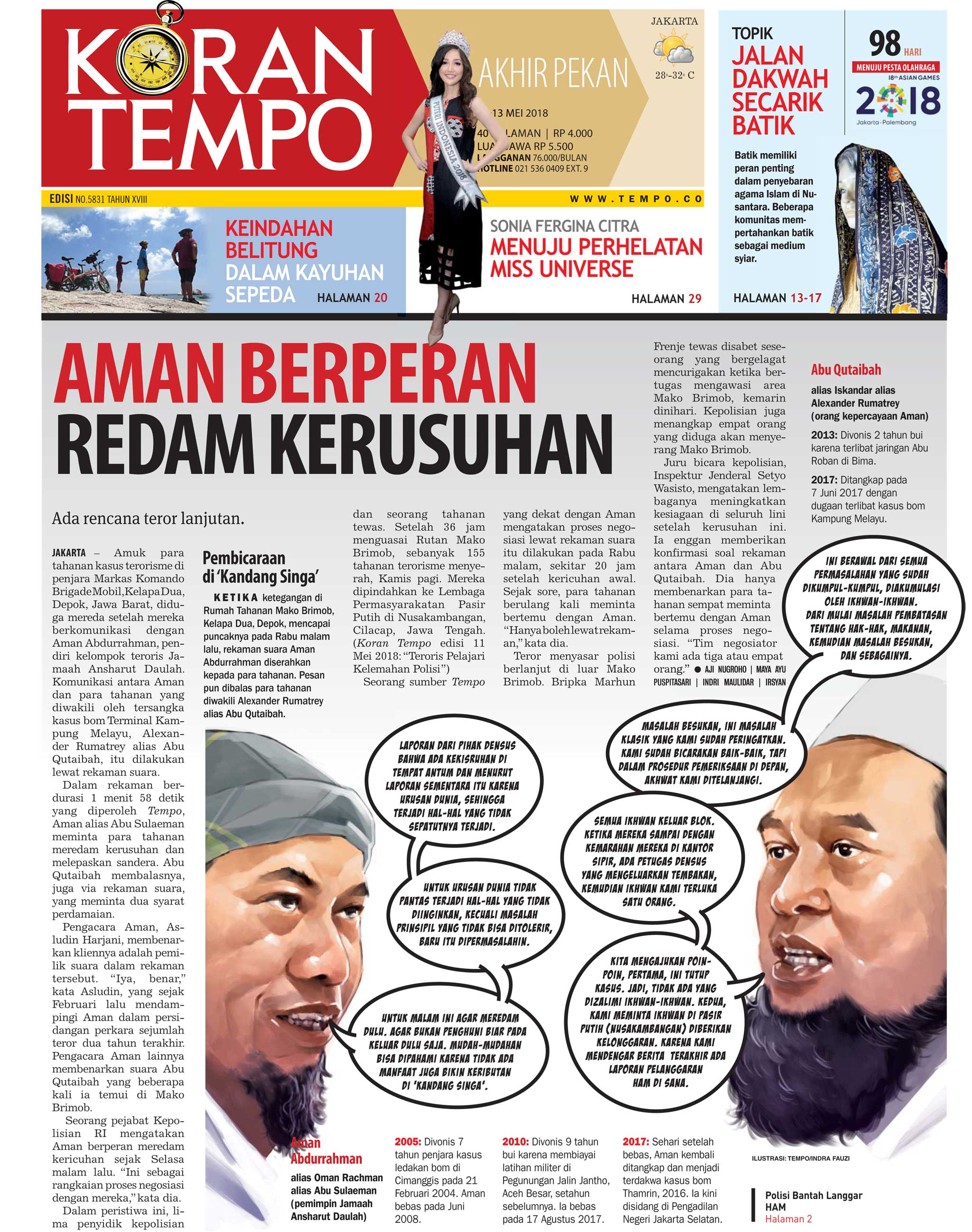 Cover Koran Tempo - Edisi 2018-05-12
