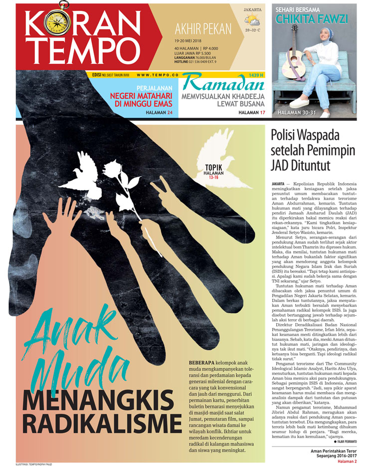 Cover Koran Tempo - Edisi 2018-05-19