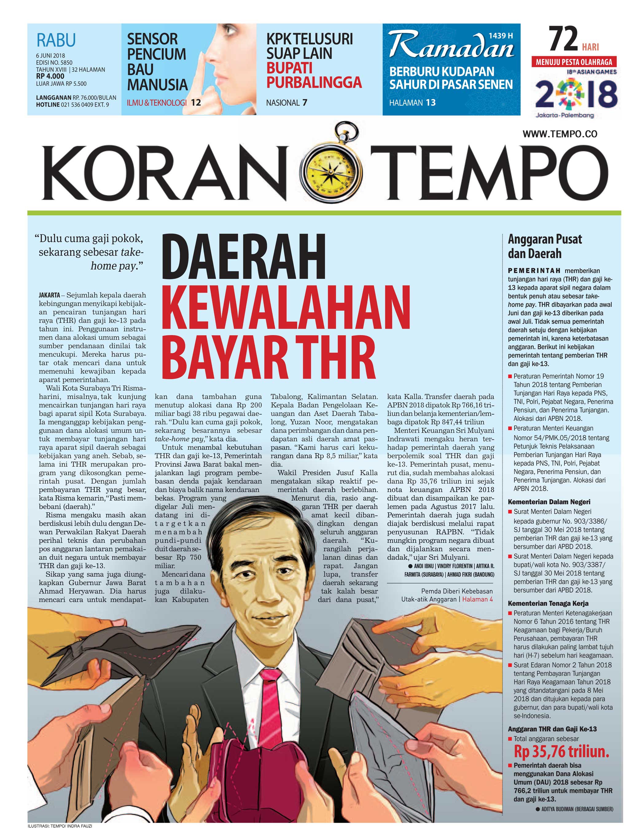 Cover Koran Tempo - Edisi 2018-06-06