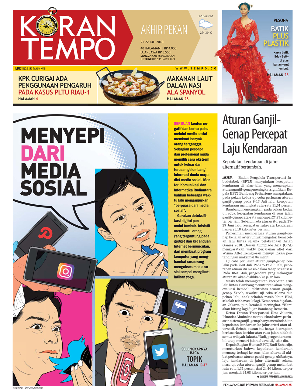 Cover Koran Tempo - Edisi 2018-07-21