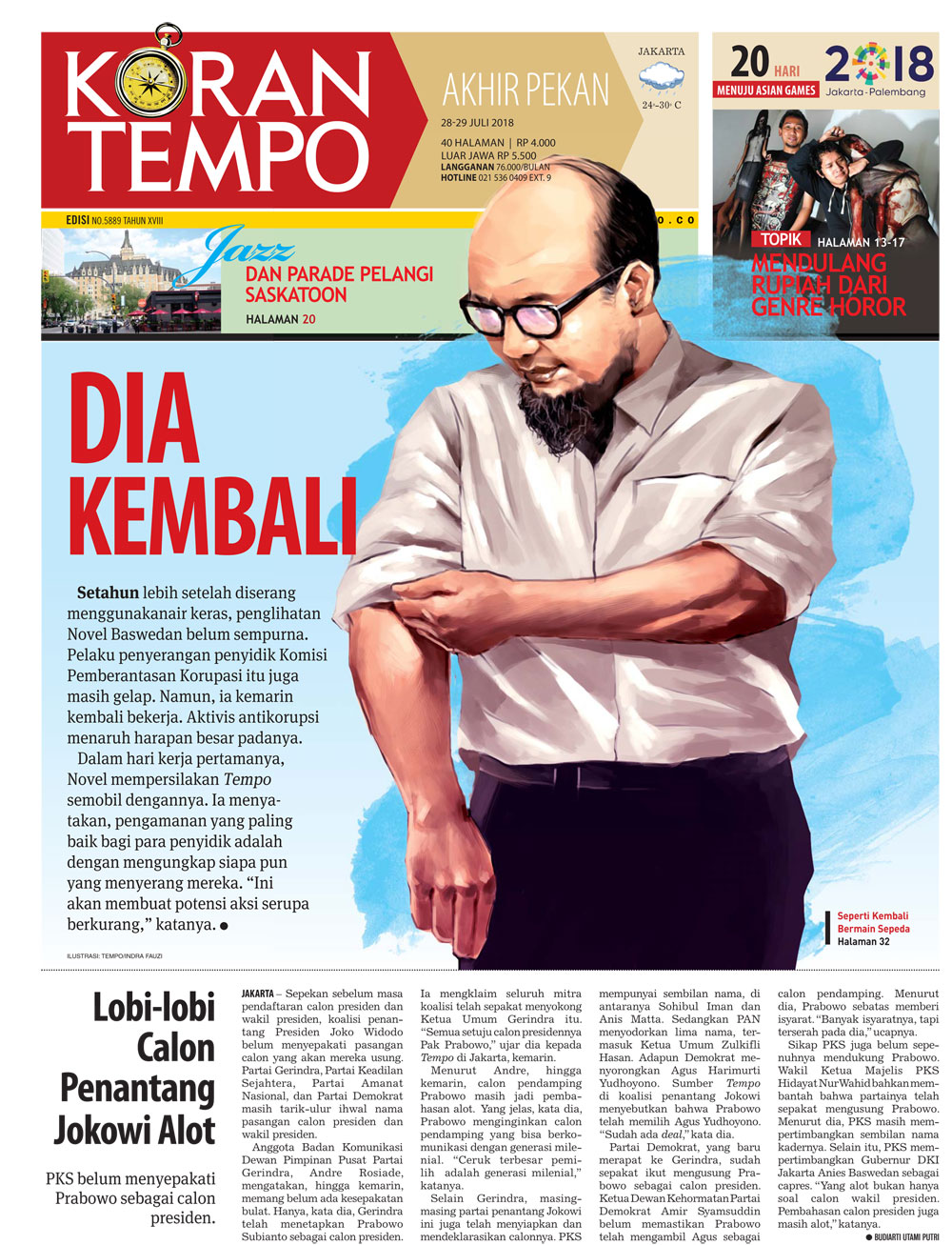 Cover Koran Tempo - Edisi 2018-07-28