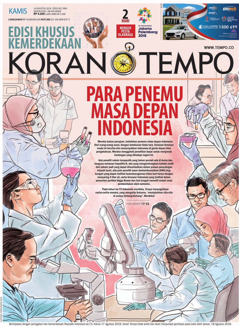 Cover Koran Tempo - Edisi 2018-08-16