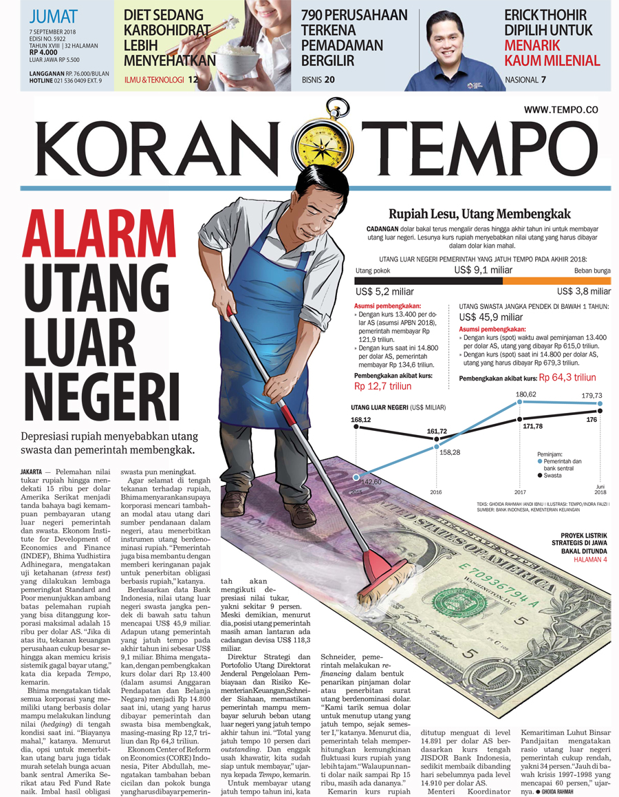 Cover Koran Tempo - Edisi 2018-09-07