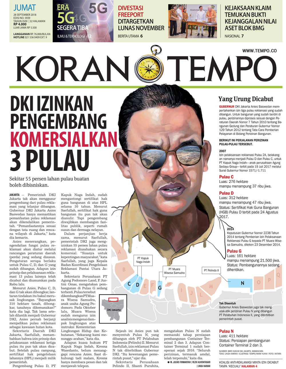 Cover Koran Tempo - Edisi 2018-09-28