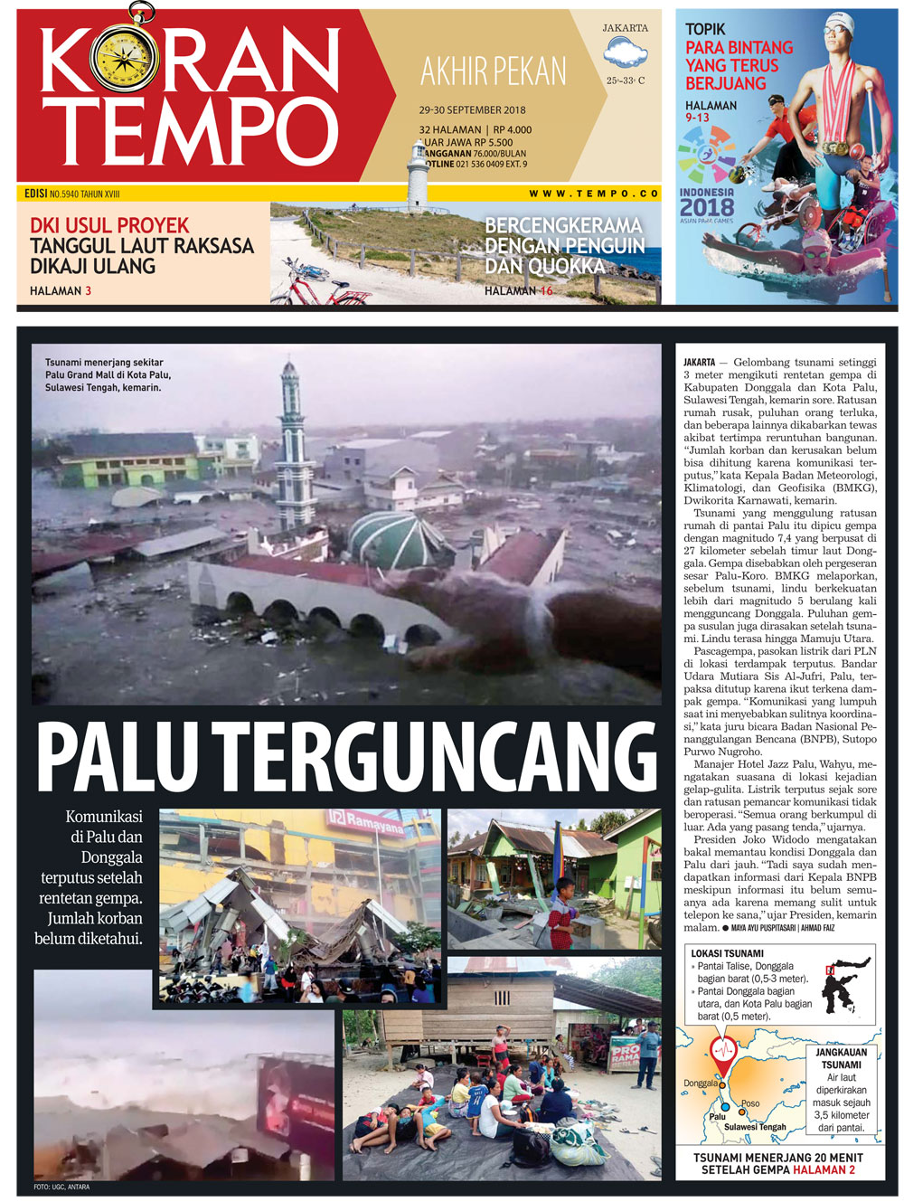 Cover Koran Tempo - Edisi 2018-09-29