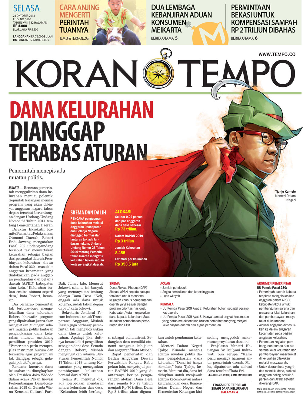 Cover Koran Tempo - Edisi 2018-10-23