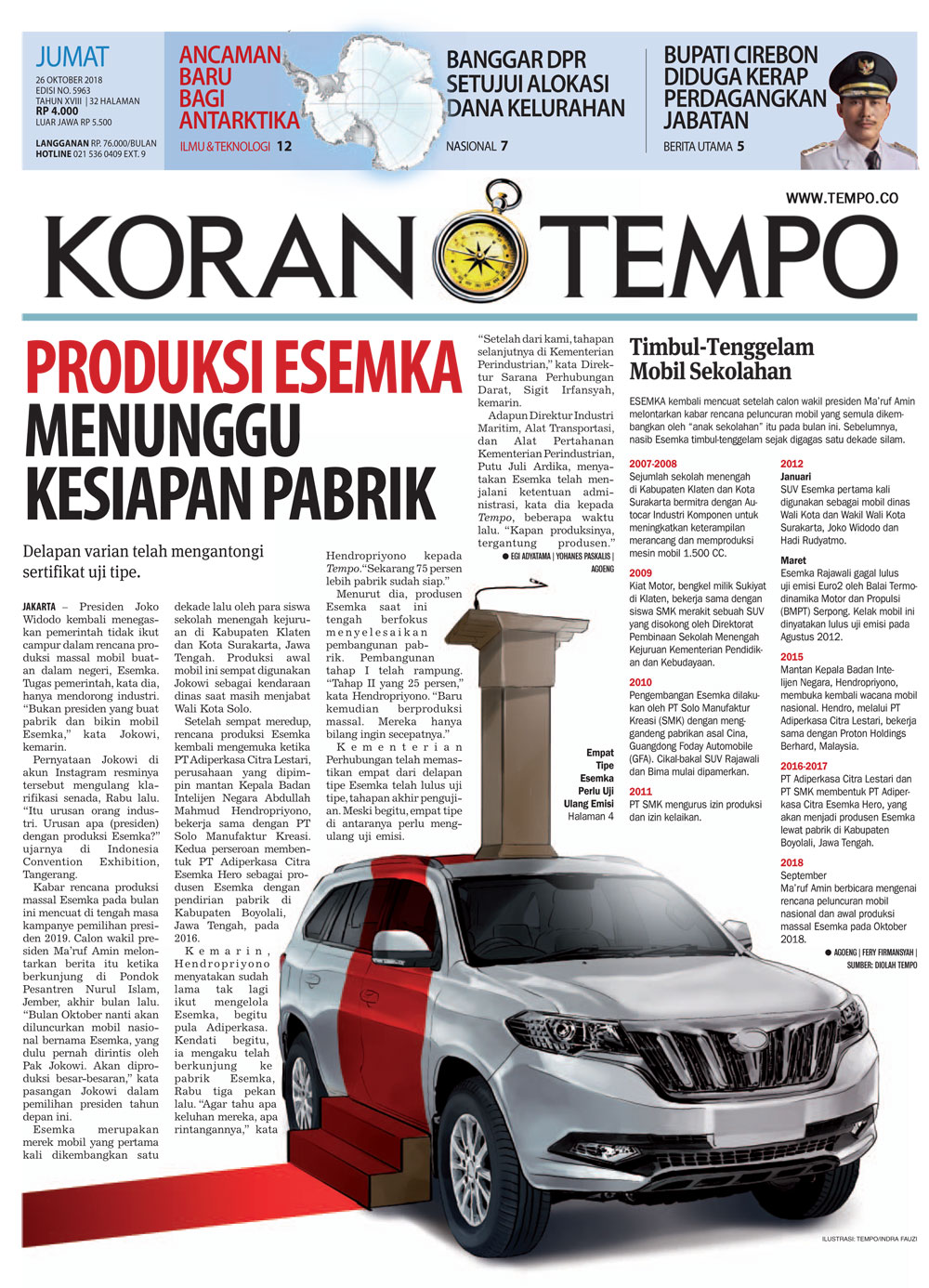 Cover Koran Tempo - Edisi 2018-10-26