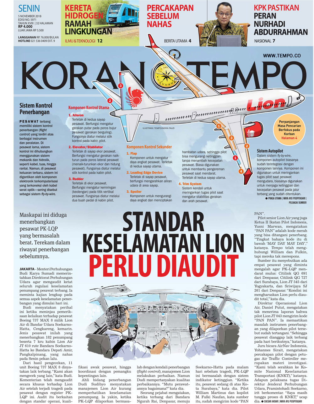 Cover Koran Tempo - Edisi 2018-11-05