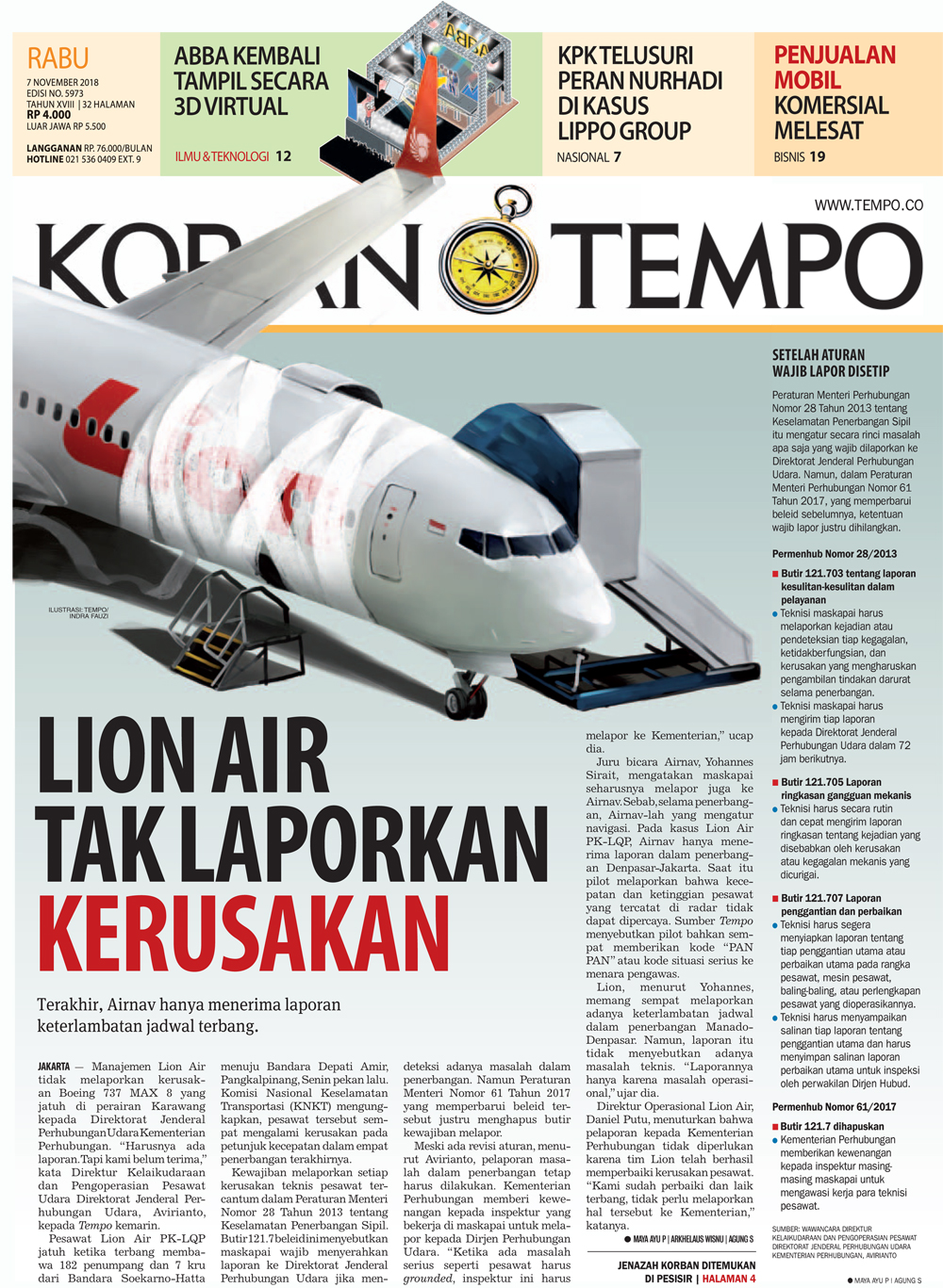 Cover Koran Tempo - Edisi 2018-11-07