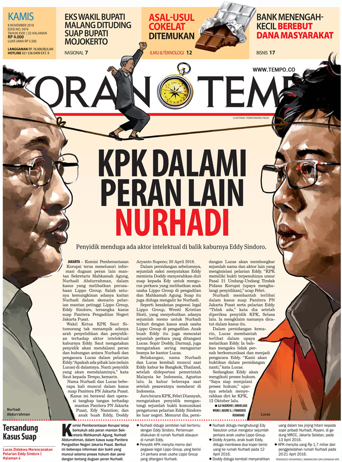 Cover Koran Tempo - Edisi 2018-11-08