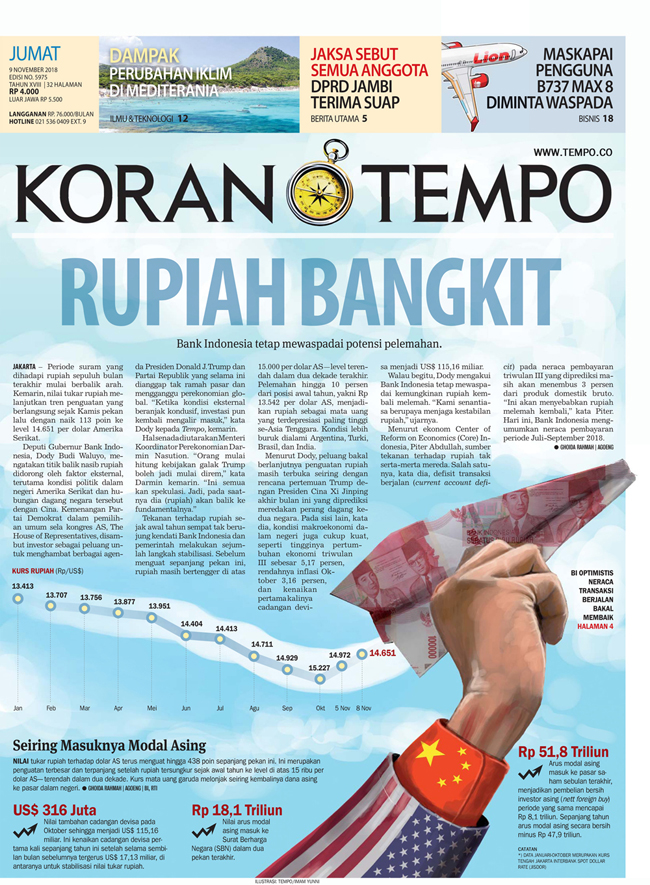 Cover Koran Tempo - Edisi 2018-11-09