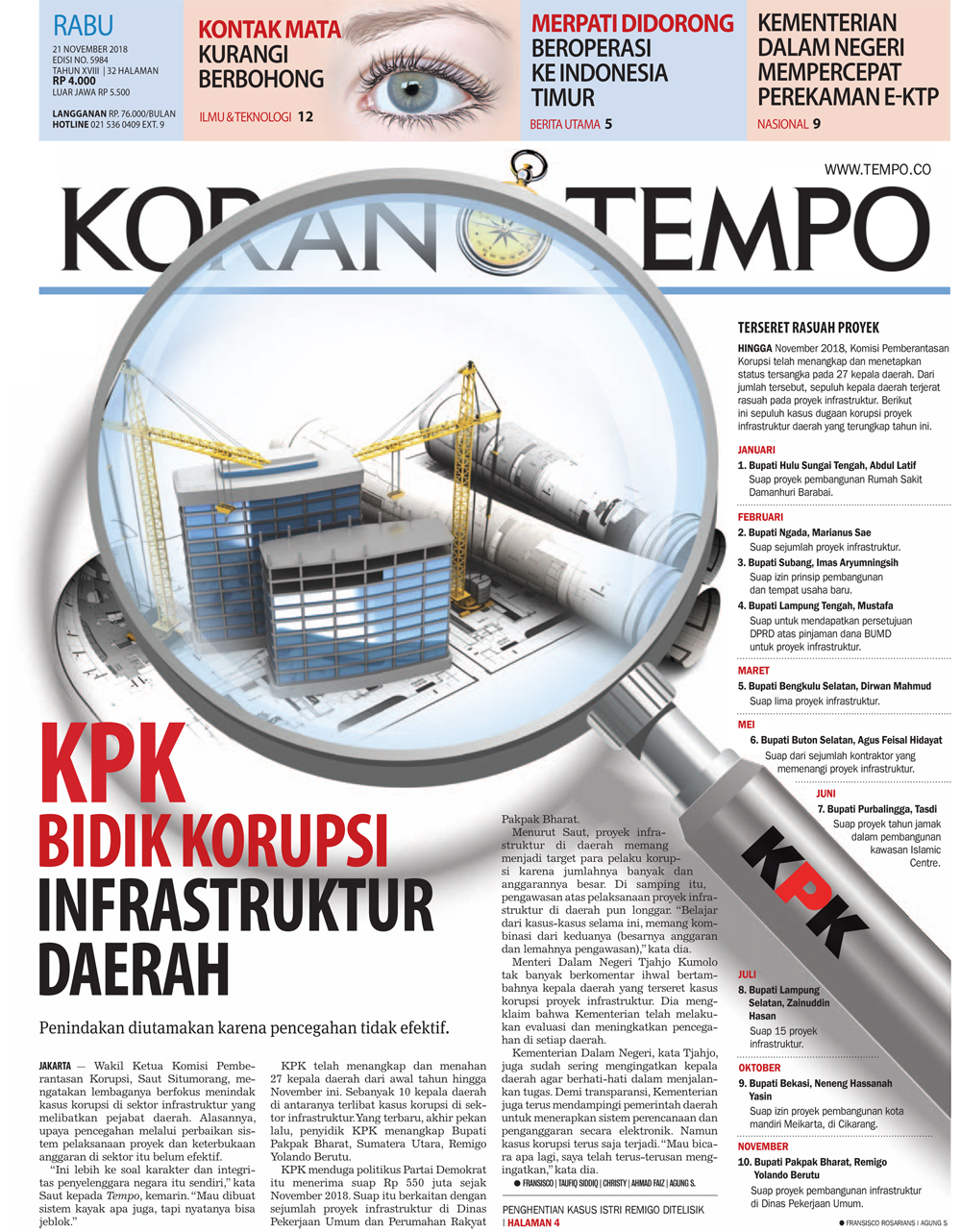 Cover Koran Tempo - Edisi 2018-11-21
