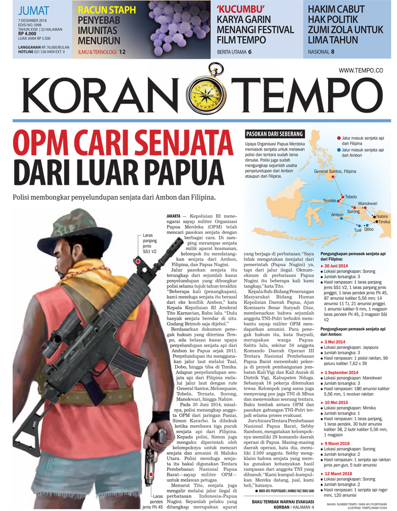 Cover Koran Tempo - Edisi 2018-12-07