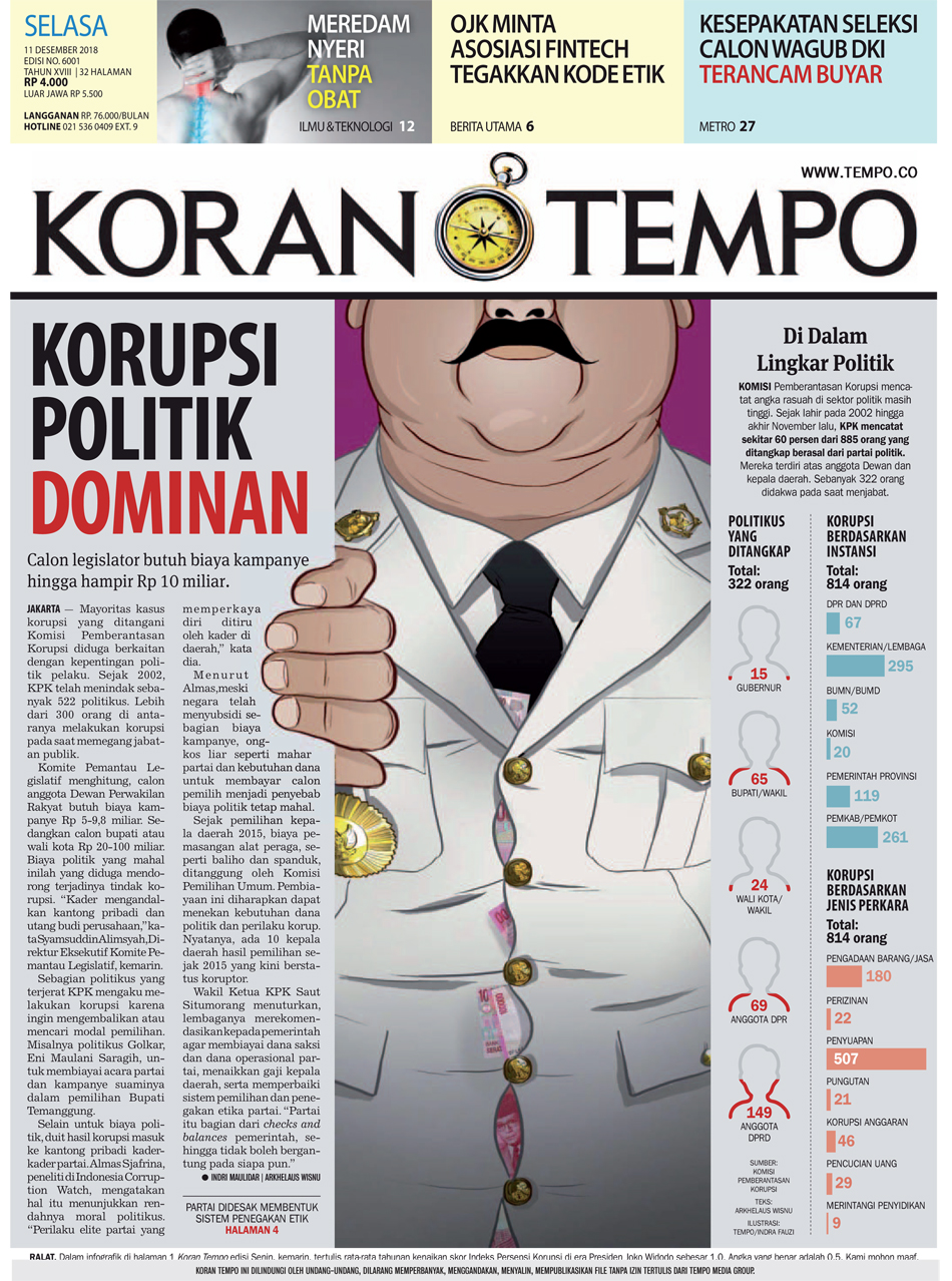 Cover Koran Tempo - Edisi 2018-12-11