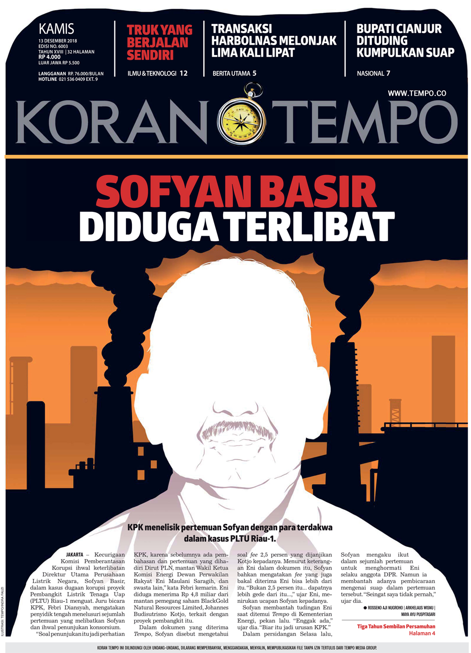 Cover Koran Tempo - Edisi 2018-12-13