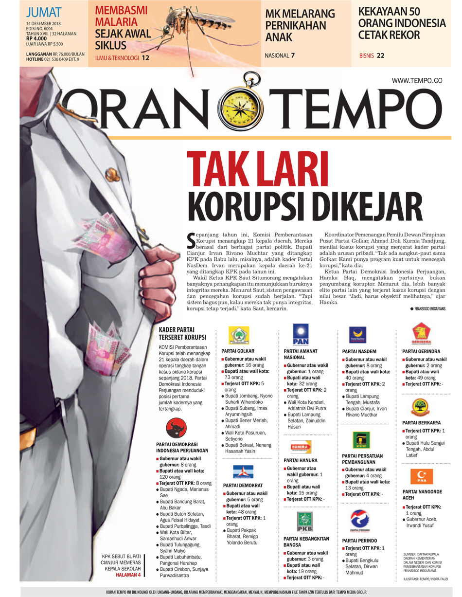 Cover Koran Tempo - Edisi 2018-12-14