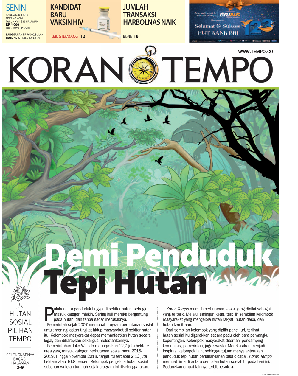Cover Koran Tempo - Edisi 2018-12-17