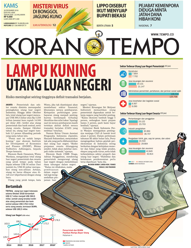 Cover Koran Tempo - Edisi 2018-12-20