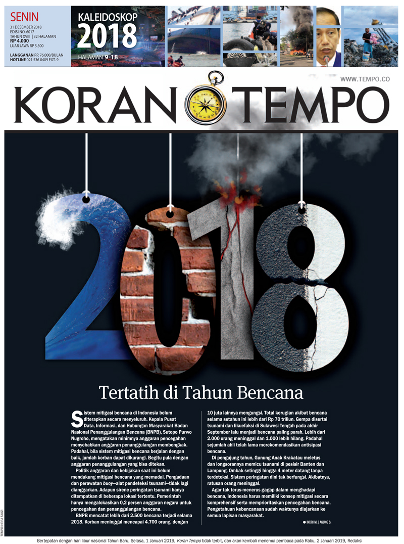 Cover Koran Tempo - Edisi 2018-12-31