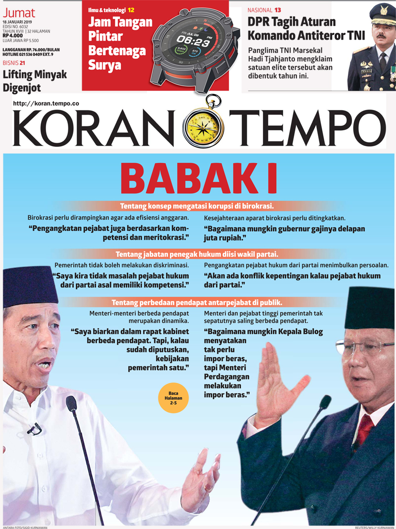 Cover Koran Tempo - Edisi 2019-01-18