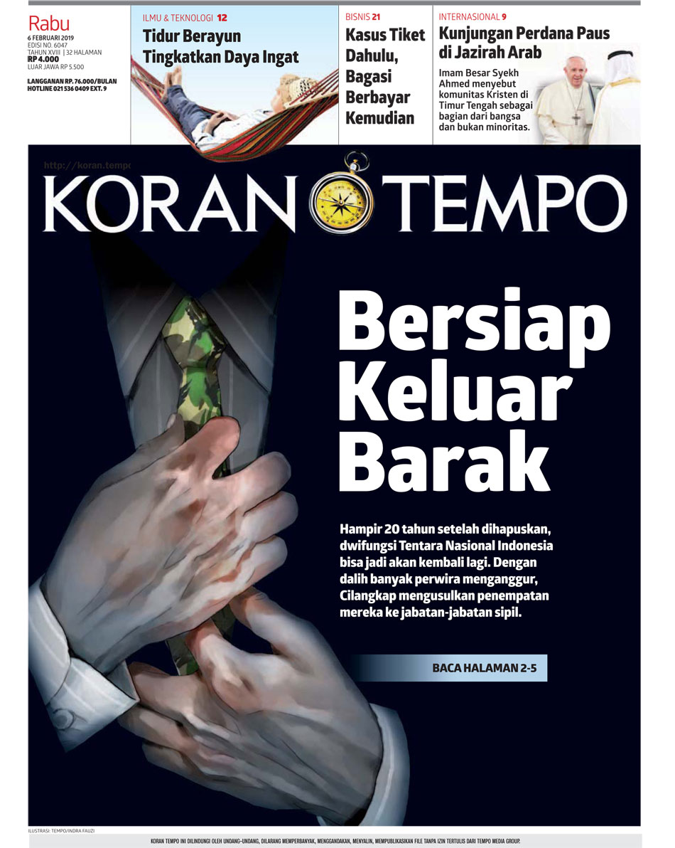 Cover Koran Tempo - Edisi 2019-02-06