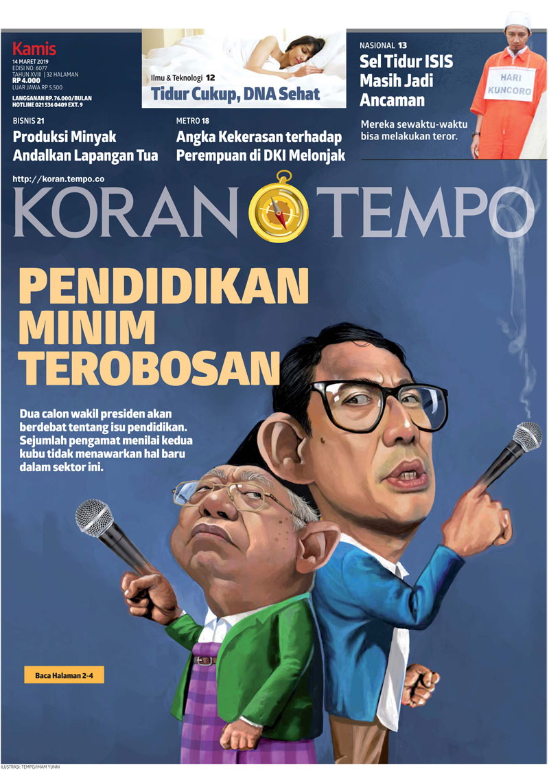 Cover Koran Tempo - Edisi 2019-03-14