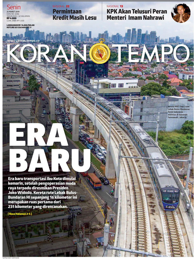 Cover Koran Tempo - Edisi 2019-03-25